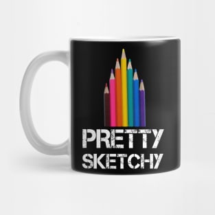 Pretty Sketchy Distressed Artist Mug